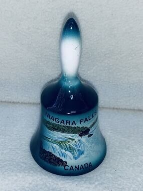 Vintage Bell Niagara Falls Canada Souvenir Green 4 1/2 Inches Tall Made in Japan